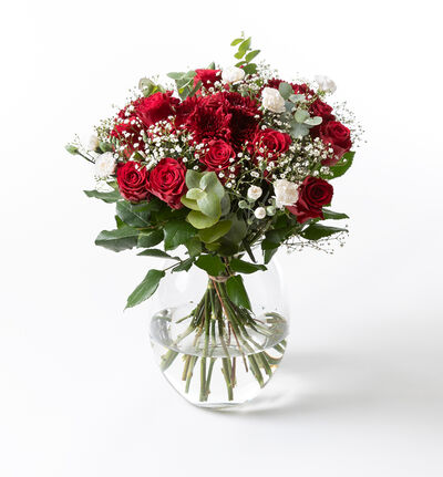 Rosebukett rød og hvit Rosebukett rød og hvit